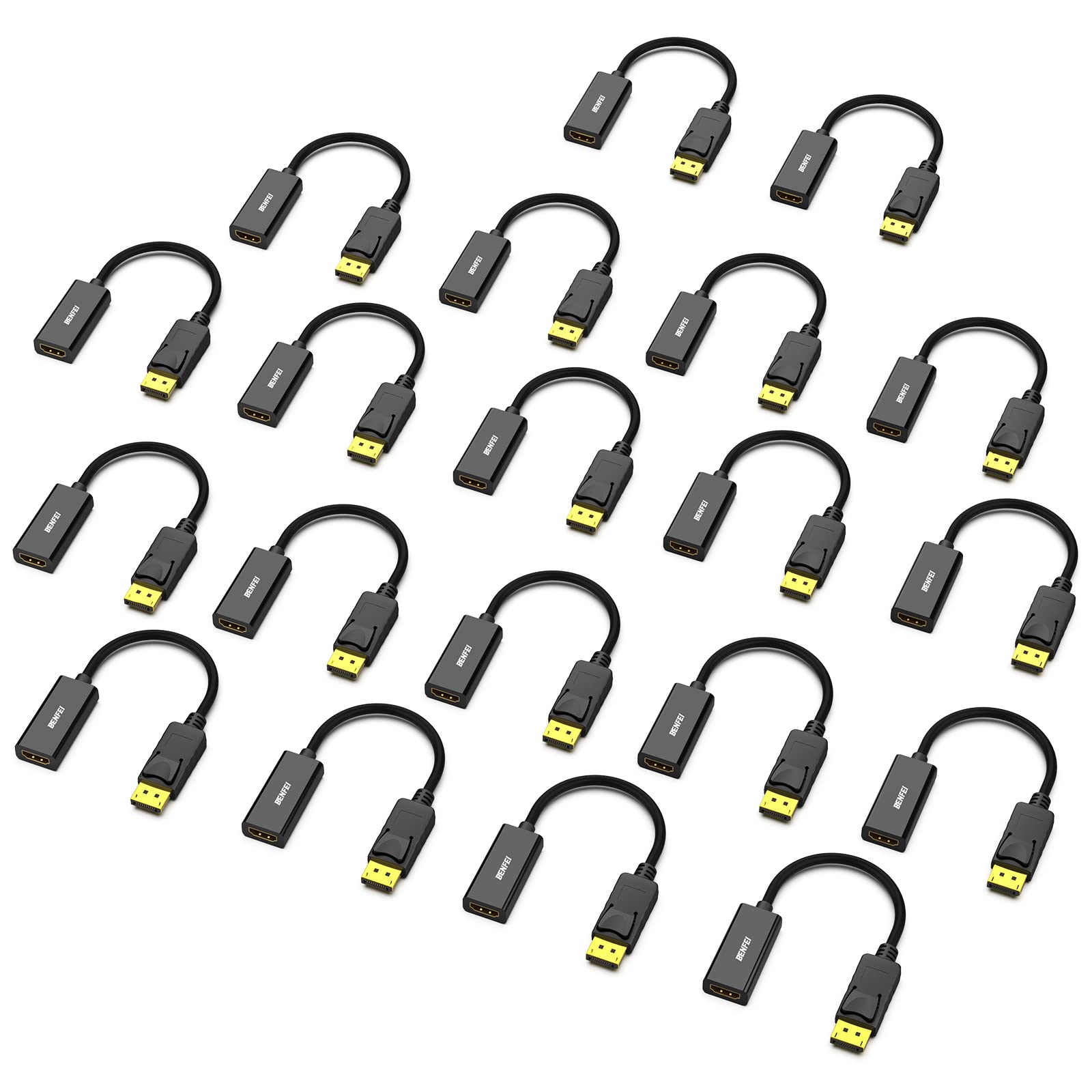 BENFEI 4K DisplayPort to HDMI Adapter 20 Pack - Gold-Plated, Uni-Directional, Compatible with Lenovo, Dell, HP