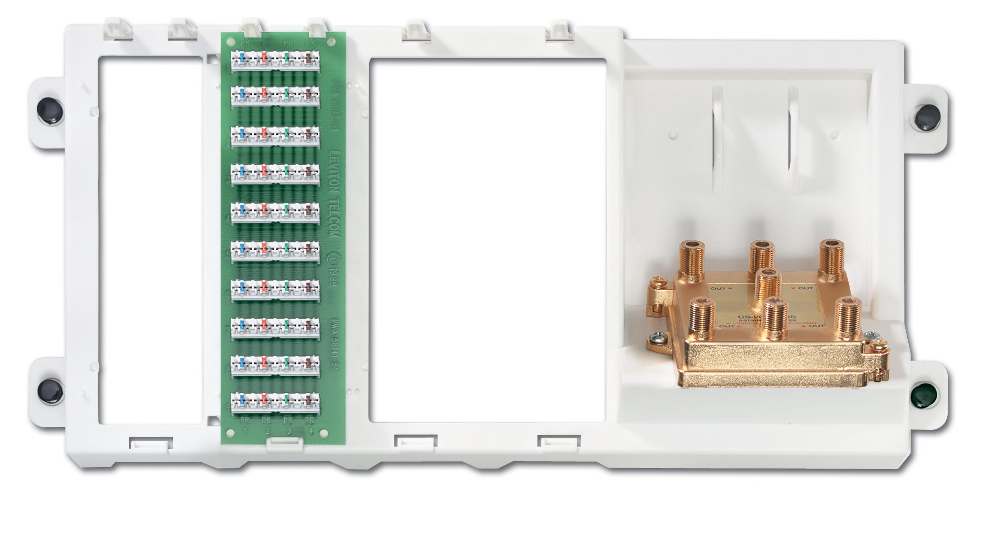 Leviton 47606-BTV: Premium White Telephone & Video Unit for Home Networking