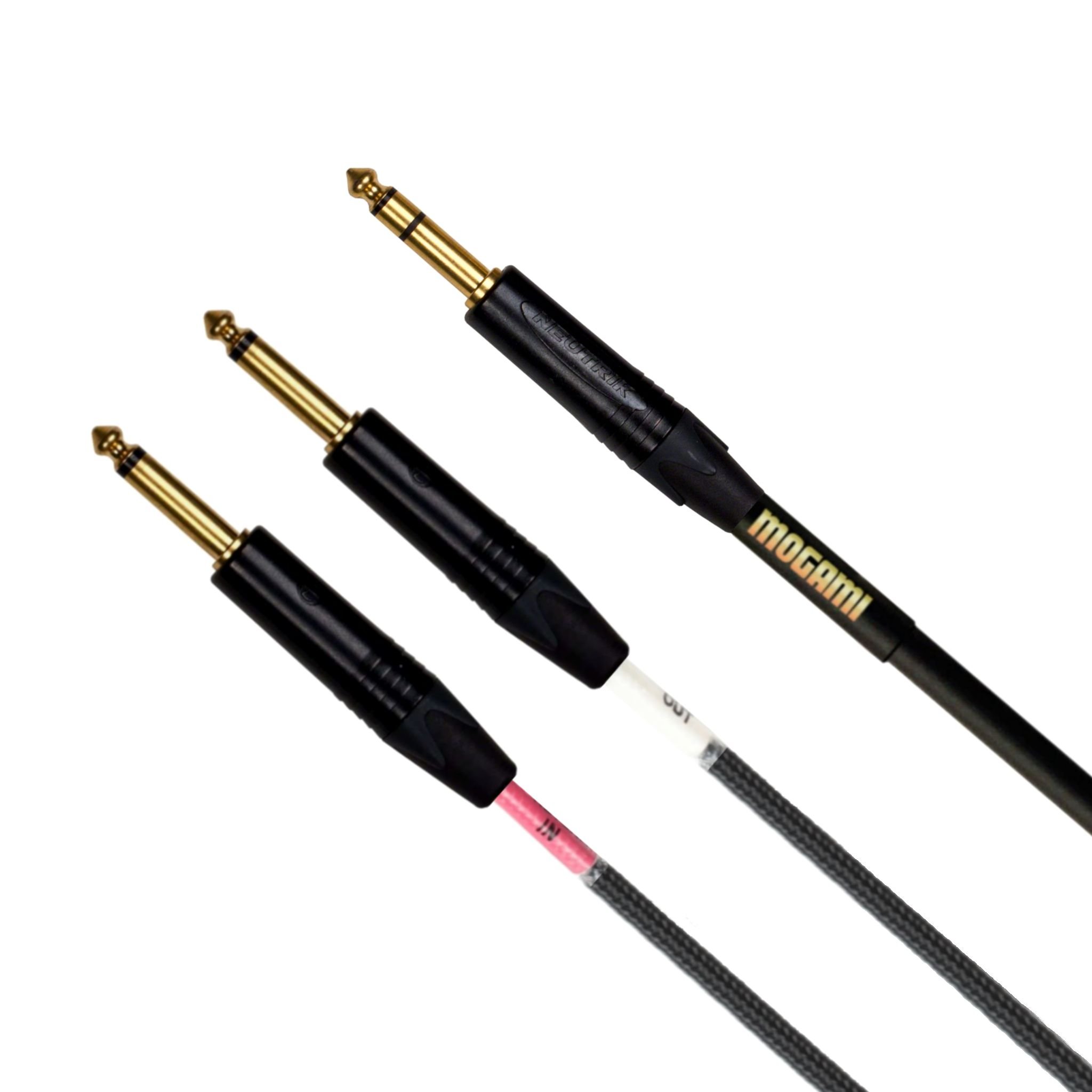 "Mogami GOLD INSERT TS-02 Cable: 1/4" TRS to Dual TS Connectors, 2ft, Gold Contacts for Superior Audio Quality"