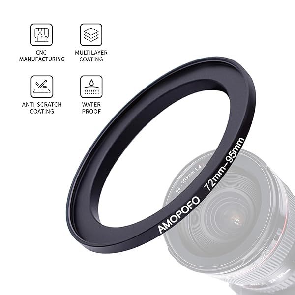 72mm to 95mm Step Up Ring Filter Adapter for Camera UV ND CPL Metal Filter - Image 3