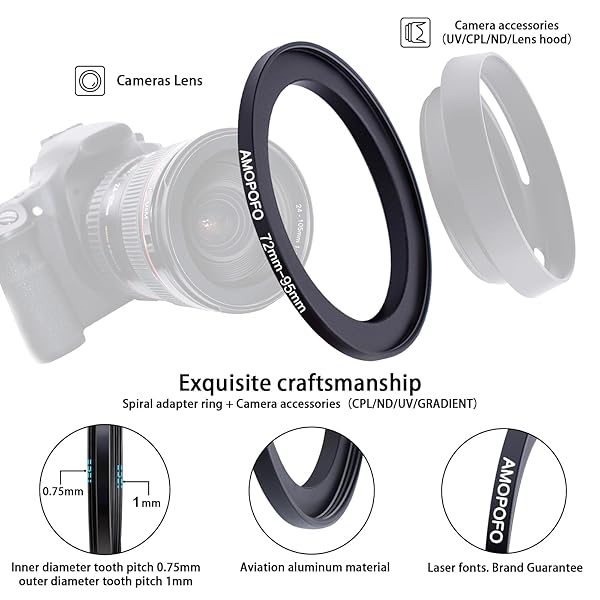 72mm to 95mm Step Up Ring Filter Adapter for Camera UV ND CPL Metal Filter - Image 4