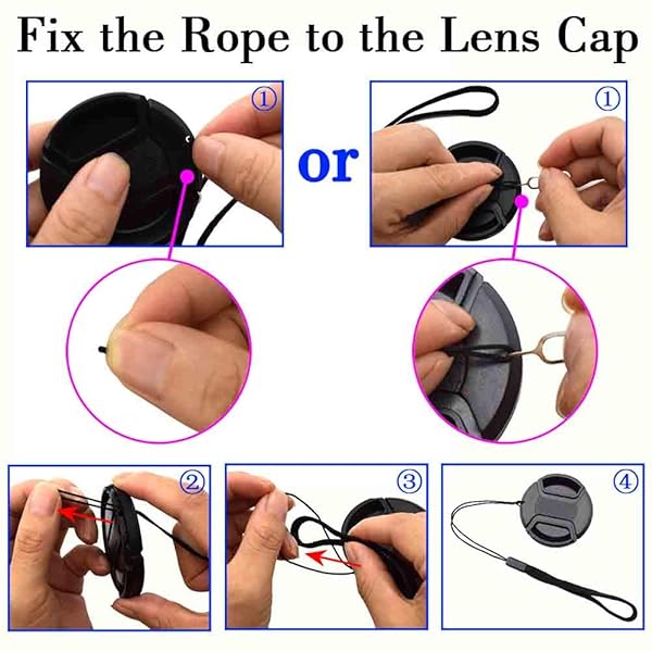 77mm Lens Cap for Canon RF 24-105mm F/4L - ULBTER Center Pinch & Keeper Strap - 2 Pack for EOS R/RP - Image 5