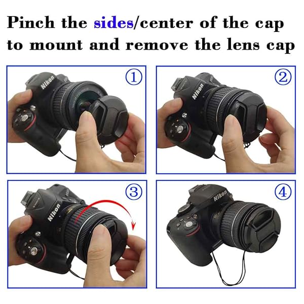 77mm Lens Cap for Canon RF 24-105mm F/4L - ULBTER Center Pinch & Keeper Strap - 2 Pack for EOS R/RP - Image 6