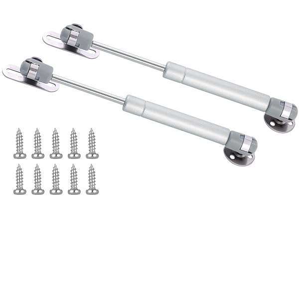 "80N Gas Support Hinges - 10" Soft Open Cabinet Lift & Buffer (2 Pack) for Safe, Smooth Operation"
