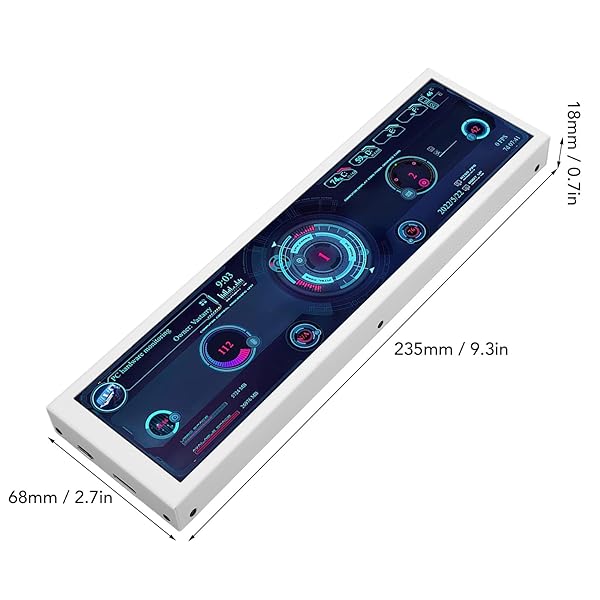 8.8 Inch Computer Temperature Monitor, AIDA64 CPU GPU SSD Data Monitor, for LinuxWindows, Touchscreen PC Sensor Panel Display, Computer Case - Image 5
