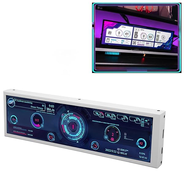 8.8 Inch Computer Temperature Monitor, AIDA64 CPU GPU SSD Data Monitor, for LinuxWindows, Touchscreen PC Sensor Panel Display, Computer Case - Image 6