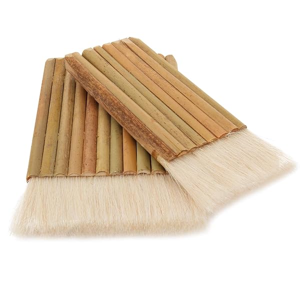 8 Pack Hake Brushes for Watercolor Painting Sheep Hair Bamboo Handle Art Brushes for Pottery Wash Dust Cleaning and Ceramic Painting - Image 4