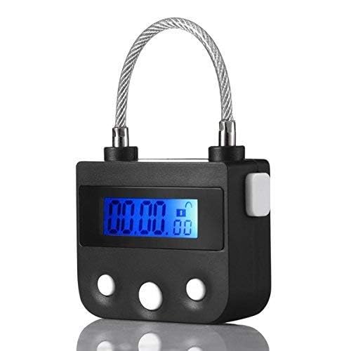 99-Hour Max Timing Lock: Flexible Braided Steel Cable Padlock with LCD Display - Secure Your Belongings! - Image 3