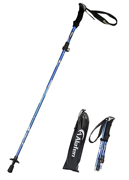 ALAFEN Ultralight Collapsible Aluminum Trekking Pole for Men & Women - Blue Travel Hiking Gear