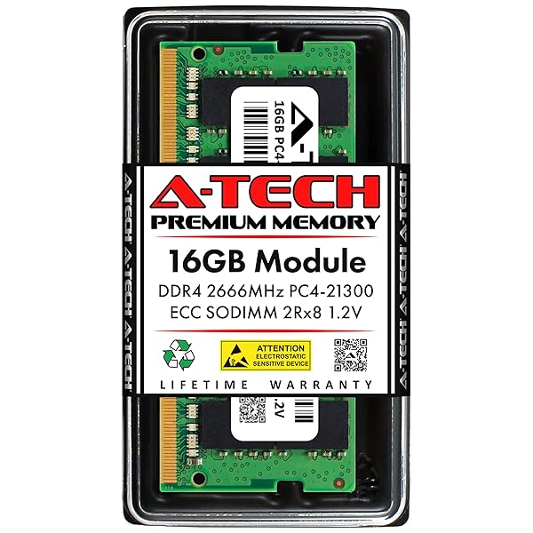 A-Tech 16GB RAM for Synology D4ECSO-2666-16G D4ES01-16G DDR4 2666 MHz SODIMM ECC Unbuffered Memory for NAS NVR Servers