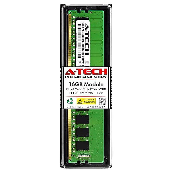 A-Tech A-Tech 16GB DDR4 2400MHz ECC Unbuffered RAM Replacement for Hynix HMA82GU7AFR8N-UH Single Server Memory Stick