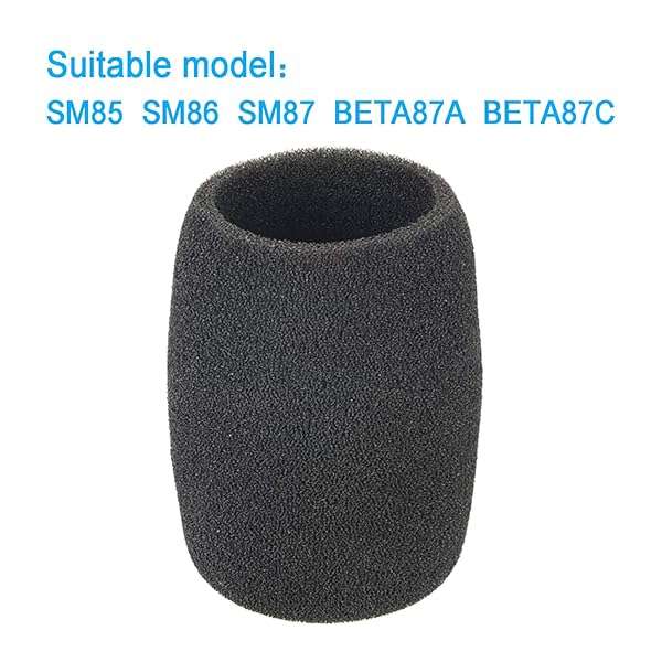 Buy A85WS Black Foam Windscreen Pop Filter for SM85, SM86, BETA87A & More - 2 Pack by SUNMON - Image 4