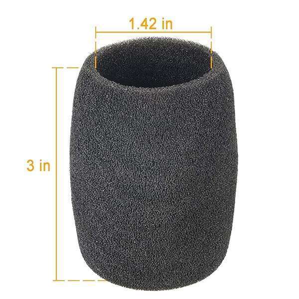 Buy A85WS Black Foam Windscreen Pop Filter for SM85, SM86, BETA87A & More - 2 Pack by SUNMON - Image 7