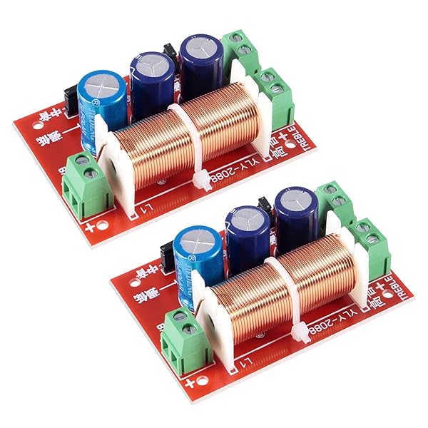Aceirmc 2Pcs 400W Adjustable Multi Speaker Treble Bass Audio Frequency Divider 2 Way Crossover Filters Bluetooth Updated Version