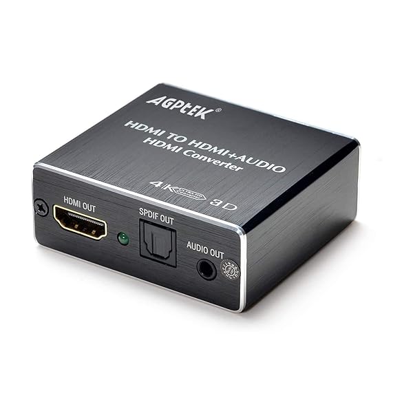 AGPTEK 4K HDMI Audio Extractor Splitter - Ultra HD 4K to Toslink & 3.5mm Audio Converter Adapter