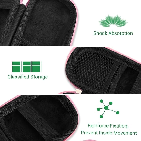 AGPTEK Pink EVA Hard Case for Digital Voice Recorders, MP3 Players & Accessories - Durable Zippered Protection - Image 5