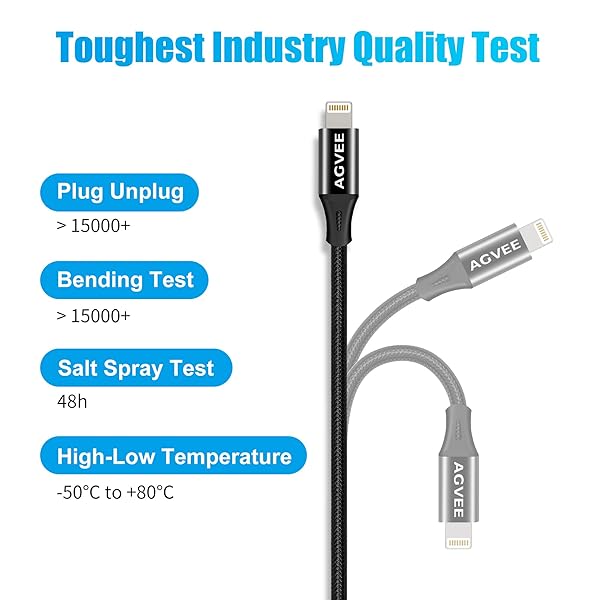 AGVEE 2 Pack 4 inch 30W USB-C Female to Lightning Cable Adapter, Type-C to 8 Pin Male PD Fast Charging Converter Cord Data Sync Connector for iPhone 13 12 11 Airpods iOS Device, Carplay, Black - Image 5