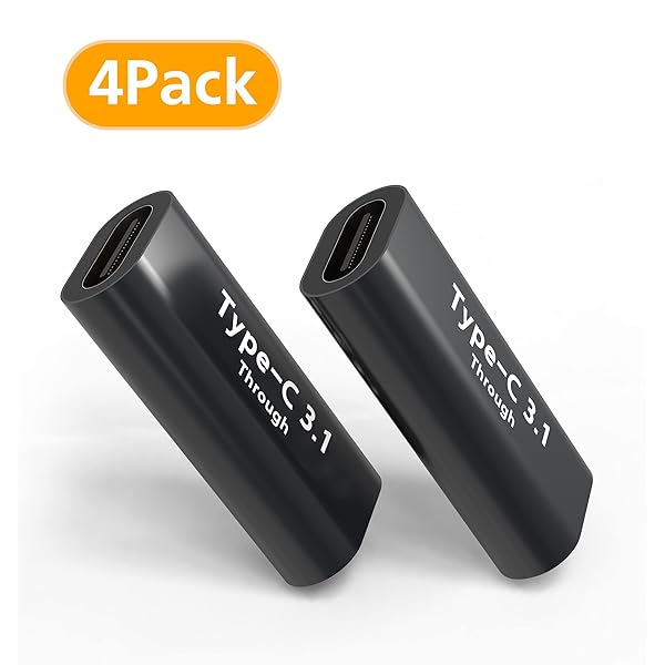 AGVEE 2 Pack USB C Female to Female Adapter PD 100W Quick Charge USB 3.2 3.1 Gen2 Type C Data Coupler for MacBook Pixel S21 S20 S10 S9 Black - Image 2