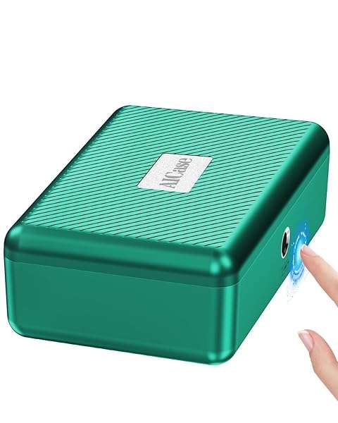 Secure Your Valuables: AICase Biometric Fingerprint Storage Box for Home, Car & Travel - Portable Safe with Combination Lock