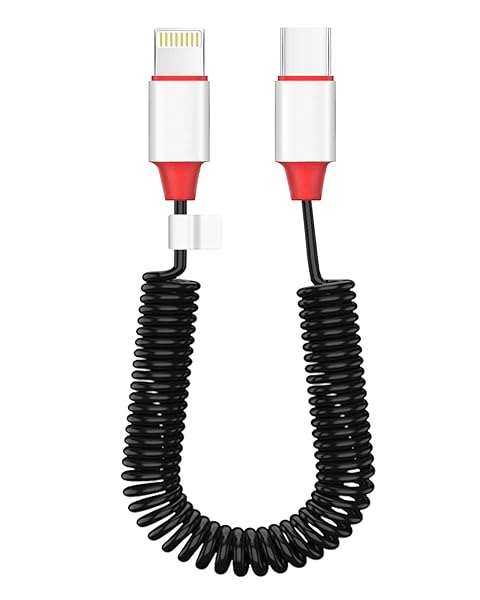 AICase AICase Coiled USB-C to Lightning Cable for Apple CarPlay PD Charging for iPhone 14 13 12 11 X XS XR 8 Plus and AirPods Pro