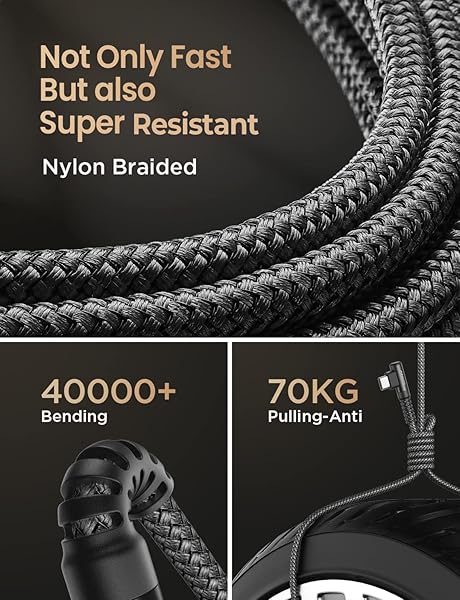 AINOPE 2-Pack Type C Charging Cable 3.1A Fast Charge 6.6ft Durable Nylon Braided Compatible with Galaxy S10 S9 S21 LG V30 V20 G6 - Image 6