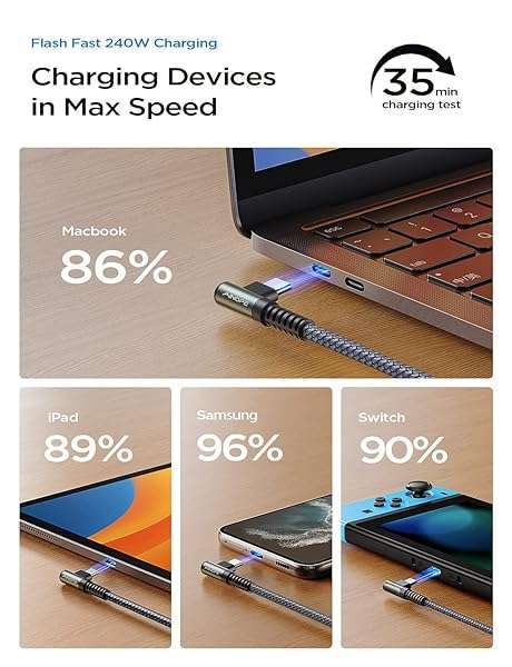 AINOPE 240W USB C to USB C Cable 3.3ft - Fast Charging for MacBook, iPad Pro, Samsung S23/22/21/20 - Image 5