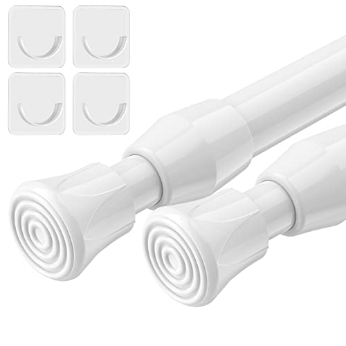 "Buy AIZESI Spring Tension Curtain Rods (28"-41", White) - 2 Pack for Easy Window Styling"