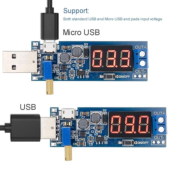 ALAMSCN 2PCS USB Buck Boost Converter - Adjustable DC-DC Voltage Regulator 5V to 24V - Image 5