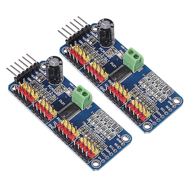 ALMOCN 2PCS PCA9685 16 Channel PWM Servo Motor Driver 12 Bit IIC Module for Arduino and Raspberry Pi Robotics Projects