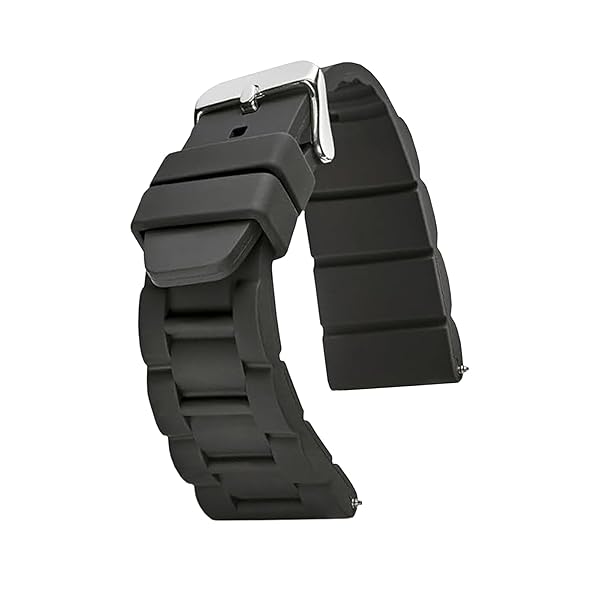 ALPINE Sporty Premium Silicone Adjustable 26mm Watch Band Replacement for Men and Women Waterproof Multi-purpose Black Watch Straps