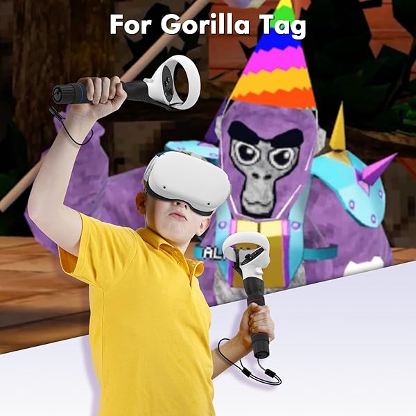 AMVR Gorilla Tag Long Arms Beat Saber Handles Compatible with Oculus Quest 2 Quest Rift S, VR Controller Extension Grip Accessories 2 in 1 Sticks - Image 6