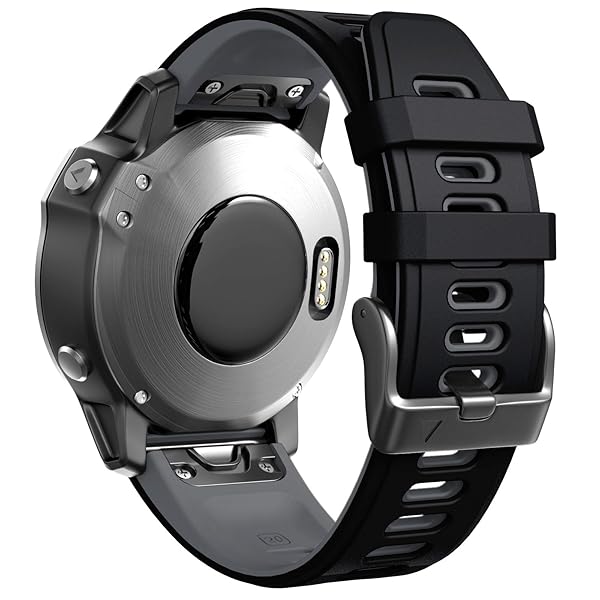 ANCOOL Two-Tone Soft Watch Band for Fenix 5S 5S Plus 6S 6S Pro Smartwatches Black Grey