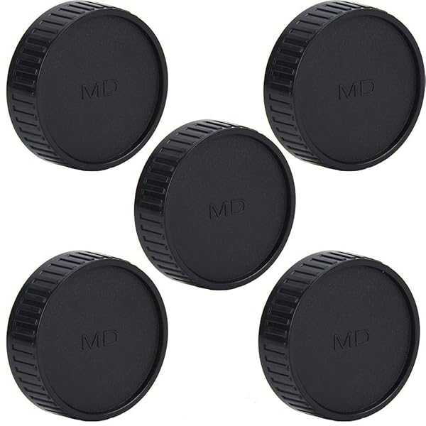 ANGGREK 5pcs Rear Lens Cover for Minolta MD Mount Cameras - Durable Replacement Lens Caps