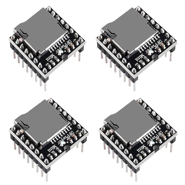 AOICRIE 4pcs DFPlayer Mini MP3 Player Module for Arduino DIY Voice Module with TF Card and U Disk Support