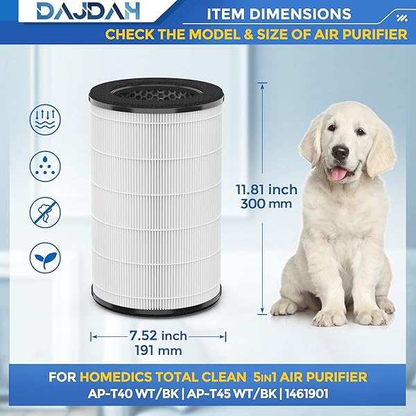 AP-T45 & AP-T40FL Replacement Filter for Homedics Total Clean 5-in-1 Air Purifier - 1-Pack Compatible Filter - Image 4