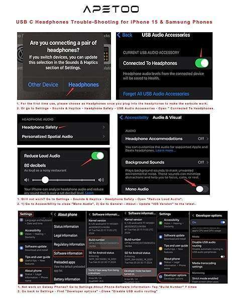 APETOO USB C Headphones for iPhone 16/15 Pro Max, iPad Pro & Samsung S24/S23 - HiFi Stereo Earbuds with Mic & Volume Control - Image 11