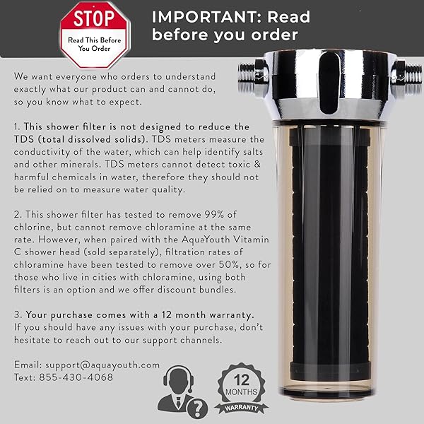 AQUAYOUTH 2.0 Carbon Shower Head Filter System Removes Chlorine Heavy Metals Great for Dry Skin Hair NSF Certified - Image 9