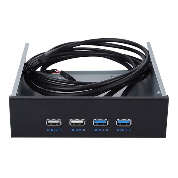 "ASHATA 5.25" Front Panel with 4 USB Ports - Multifunction Optical Drive Bay for Windows XP, 7, 10"