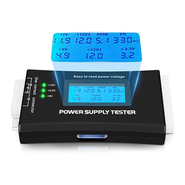 ASHATA ASHATA LCD Power Supply Tester: Essential Tool for ATX, BTX, ITX & TFX PC Power Supply Inspection