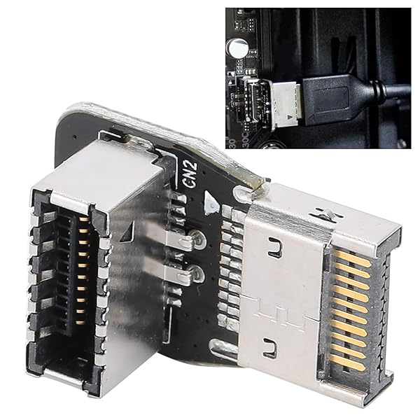 ASHATA USB Header Adapter: USB 3.1 Front Panel Socket Type E for PC Motherboard - 10G 90 Degree Elbow Converter PH74B - Image 7