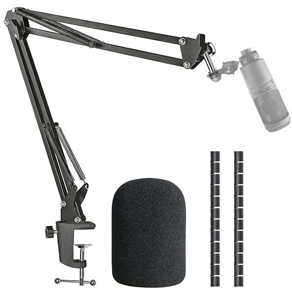 AT2020 Mic Boom Arm Stand & Pop Filter - Compatible with Audio-Technica AT2020 & AT2020V USB | SUNMON - Image 3