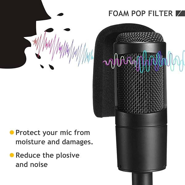 AT2020 Mic Stand with Shock Mount & Pop Filter - Heavy Duty Boom Arm for Audio Technica AT2020/AT2035 - Image 6