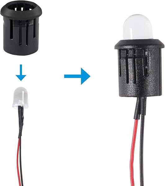 ATNSINC 25PCS Mix colors 12V 10mm LED Light Lamp Bulb Prewired Emitting Diodes Pre-Wired with 10 Holders, Battery Clip and Switch for DIY Home - Image 4