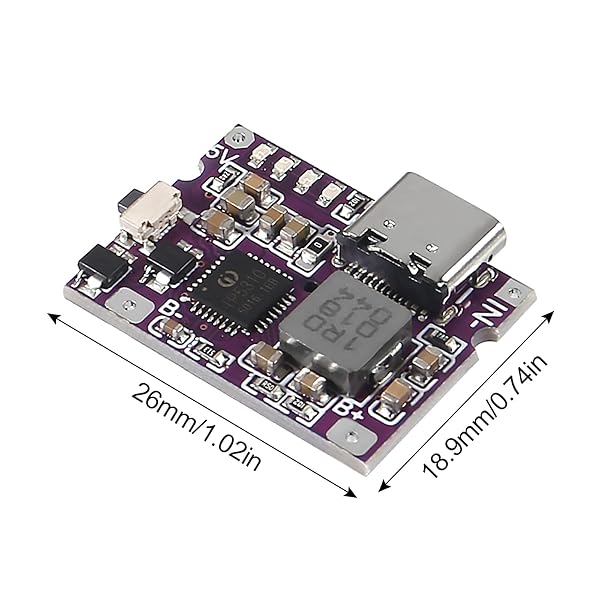 ATNSINC 4Pcs Type-C USB 5V 3.1A Boost Converter Step-Up Power Module IP5310 Mobile Power Bank Accessories with Switch LED Indicator (Type-C 3.1A) - Image 4