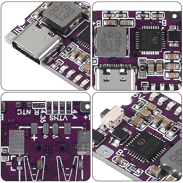 ATNSINC 4Pcs Type-C USB 5V 3.1A Boost Converter Step-Up Power Module IP5310 Mobile Power Bank Accessories with Switch LED Indicator (Type-C 3.1A) - Image 5