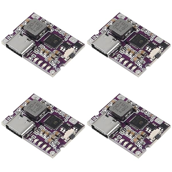 ATNSINC 4Pcs Type-C USB 5V 3.1A Boost Converter Step-Up Power Module IP5310 Mobile Power Bank Accessories with Switch LED Indicator (Type-C 3.1A)