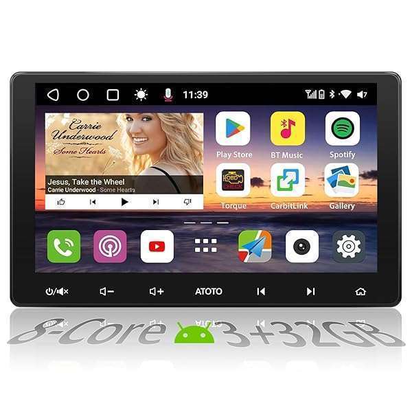 ATOTO "ATOTO S8G2114PM 2nd Gen Android Car Stereo: 10.1" QLED, Dual Bluetooth, Wi-Fi, USB Tethering & Speed Compensated Volume Control"