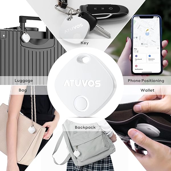 ATUVOS Bluetooth Key Finder 4 Pack: Smart Tracker for Luggage & Wallets - IP67 Waterproof, 250ft Range, Apple Find My Compatible - Image 9