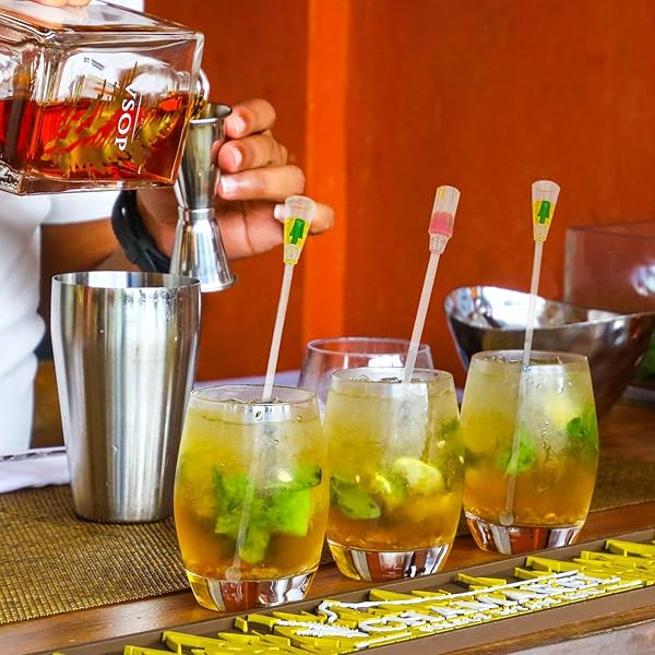 10 Pack Colorful Acrylic Swizzle Sticks - Perfect Cocktail Stirrer for Bars, Cafes & Home Use - Image 4