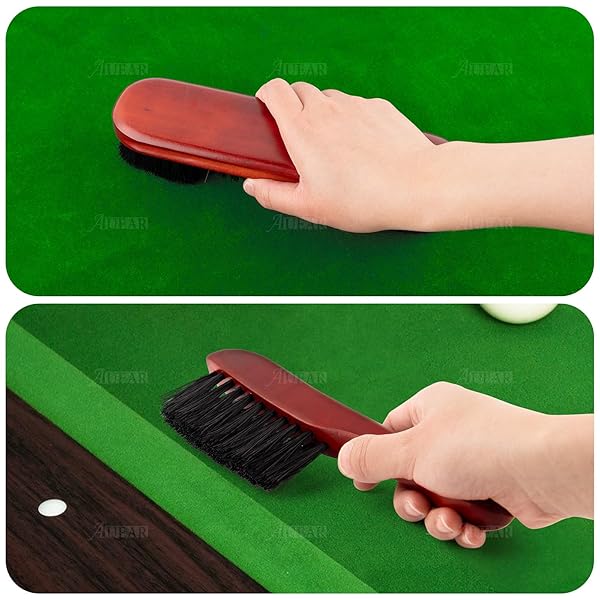 Buy AUEAR Set of 3 Billiards Pool Table Brushes & Cue Cloth Cleaner - Brown Color - Image 6